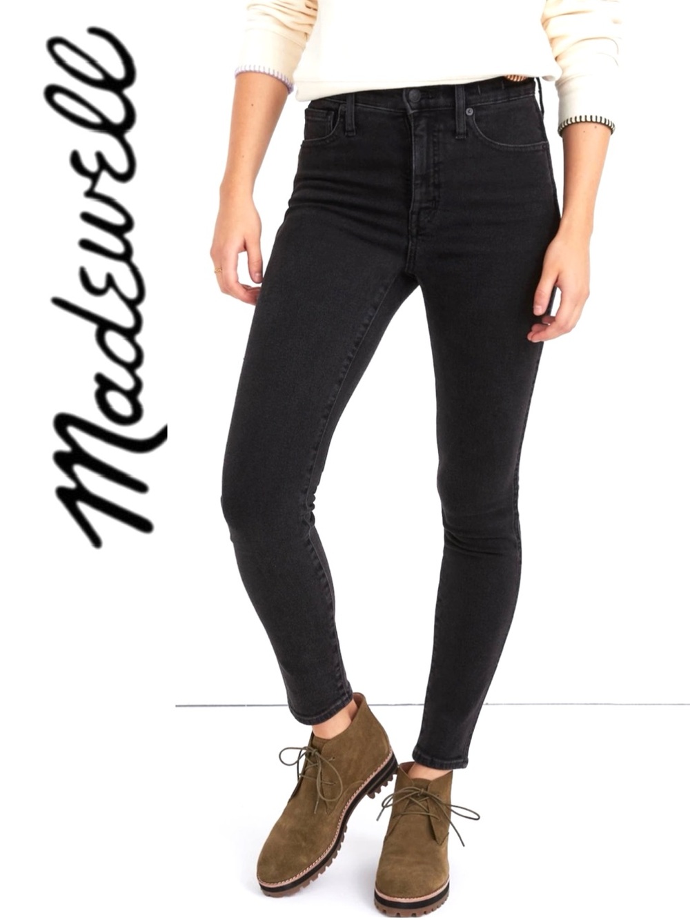 NWT Madewell 10" High Rise Skinny Jeans Black 29